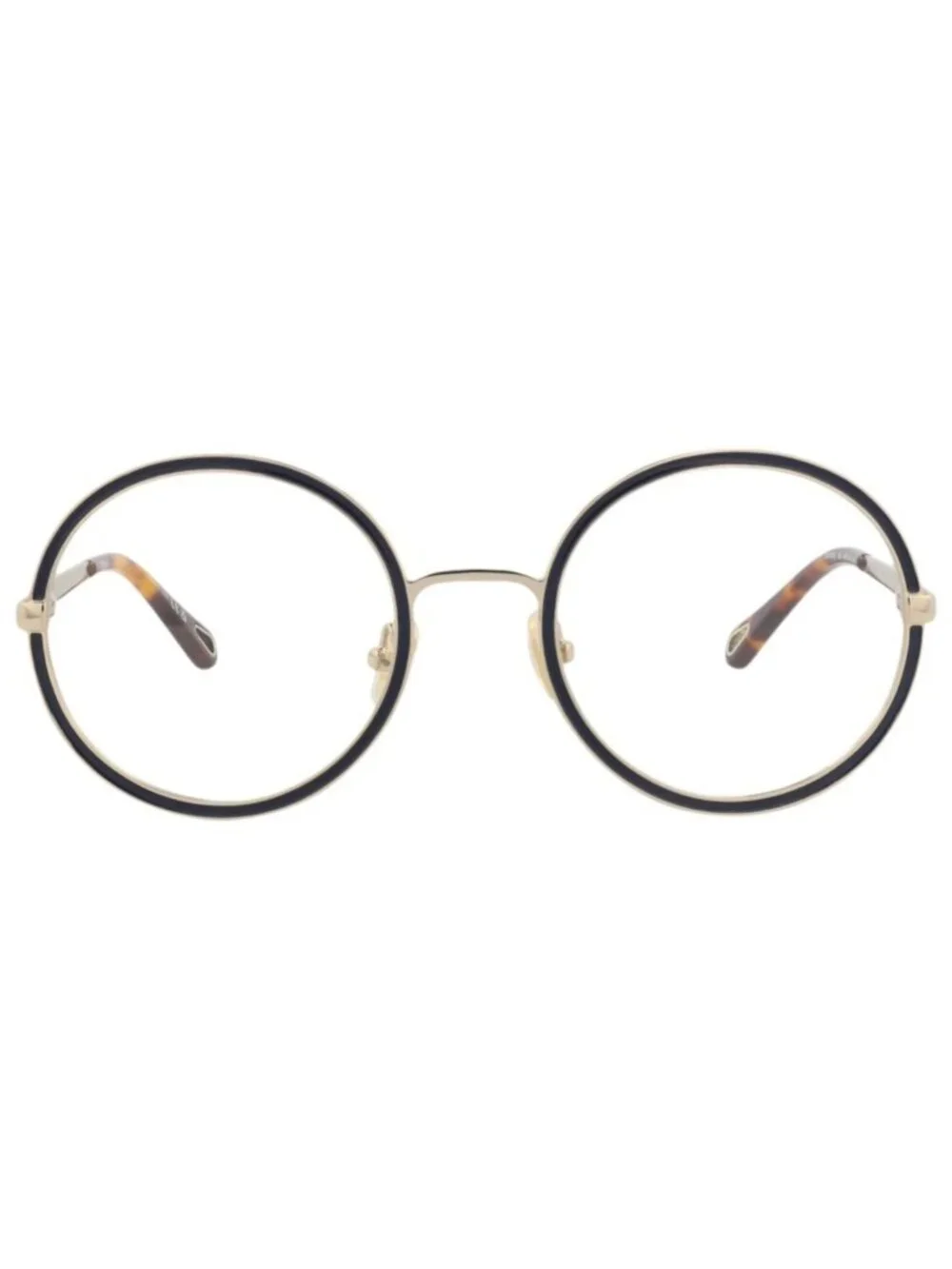 New Chloé Women's Eyeglasses Round Oval Metal Frame Gold Gold Transparent